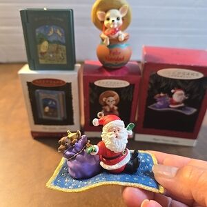 KEEPSAKE Santa on Magic Carpet Ornament - Red, Blue, Purple